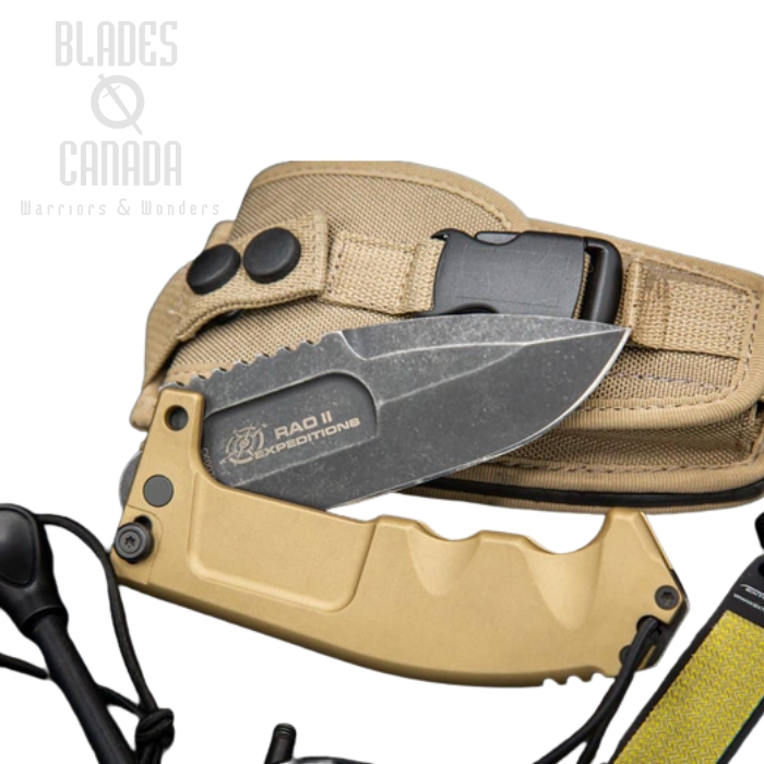 Extrema Ratio RAO II Expeditions Folding Knife, N690 Dark Stone, Aluminum Desert
